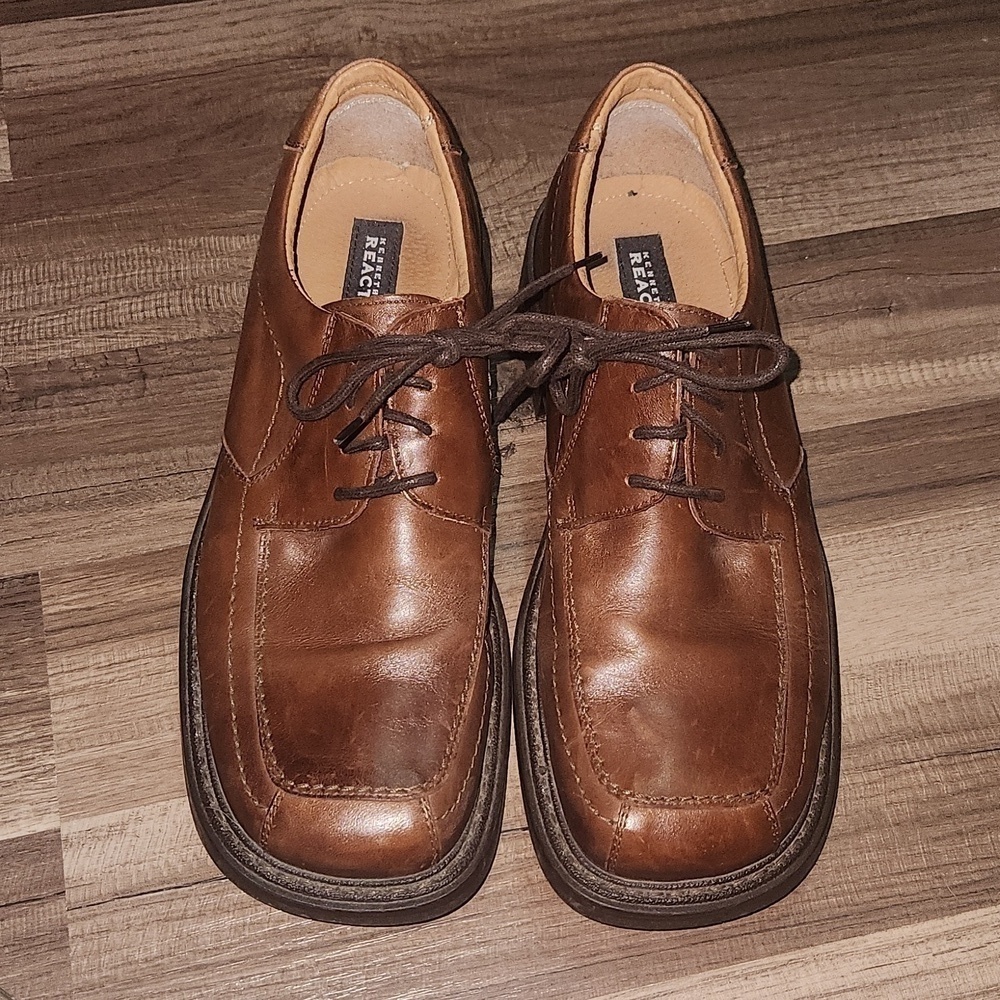 Kenneth Cole Reaction Brown Leather Dress Shoes Size 10